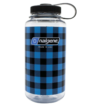 Nalgene 32oz Wide Mouth Blue Plaid Tritan Suluk